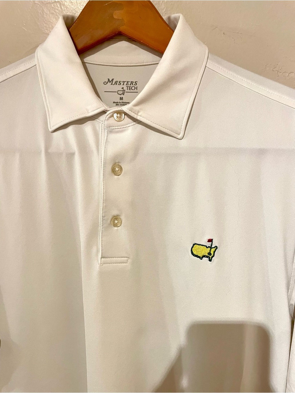 The Masters Men's White Polo - Masters Tech Medium
